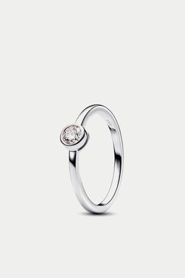 Era Bezel Sterling Silver Lab-grown Diamond Ring