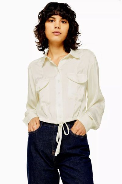 Drawstring Crop Shirt