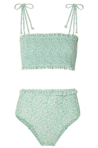 Adeline & Wildflower Smocked Floral-Print Bikini from Faithfull The Brand