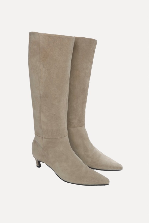 Kitten Heel Leather Knee High Boots from The White Company