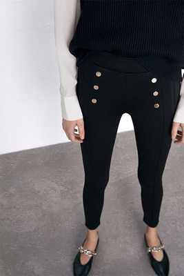 Leggings with Gold Buttons from Zara