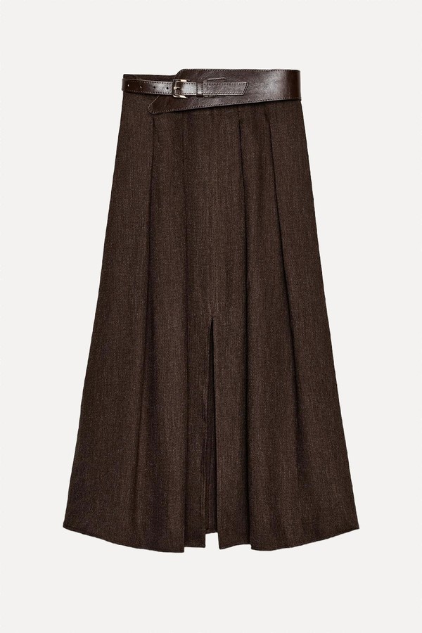 Belted Midi Skirt from Zara