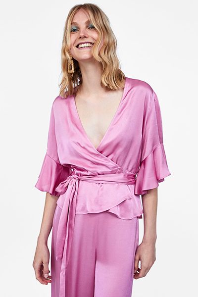 Satin Crossover Blouse from Zara