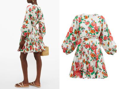 Ella Floral-Print Cotton Mini Dress