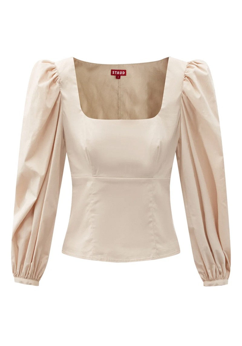 Lana Square-Neck Cotton-Blend Top from Staud