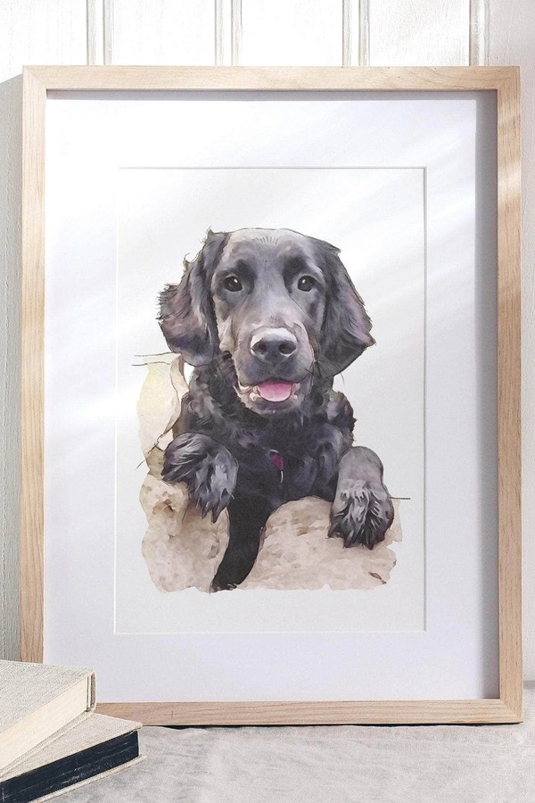 Watercolour Pet Dog Lover Portrait from Letterfest