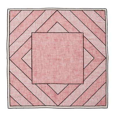 Red Striped Linen Placemats from Los Encajeros