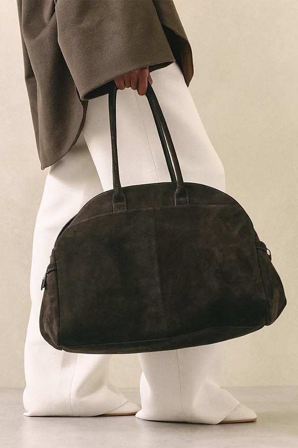 x from Suede Bowling Bag, £250 | The White Company