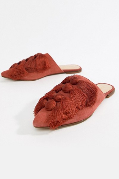 Tassle Detail Pointed Slip On In Rust from Mango