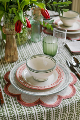 Bordered Scalloped Placemats, £42 (were £65) | Birdie Fortescue