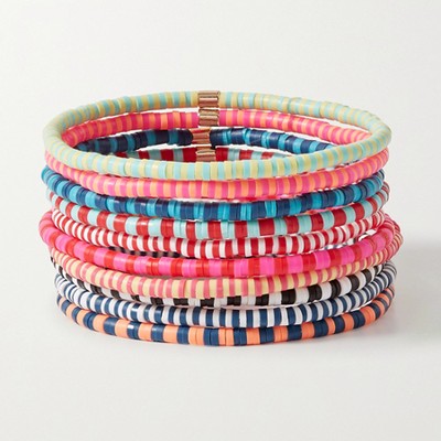 Happy Stripes Set of 10 Beaded Bracelets from Roxanne Assoulin