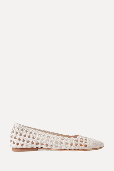 Nell Woven Leather Ballet Flats from Staud