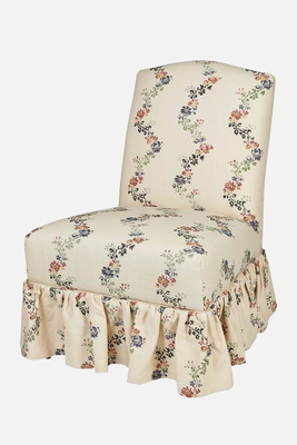 Slipper Chair In Vine Flower With Loose Pleated Skirt from Penny Morrison