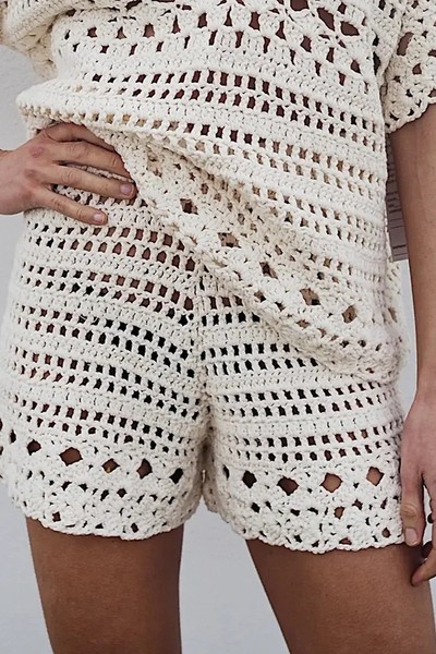 Organic Hand Crochet Shorts from Cleeyae