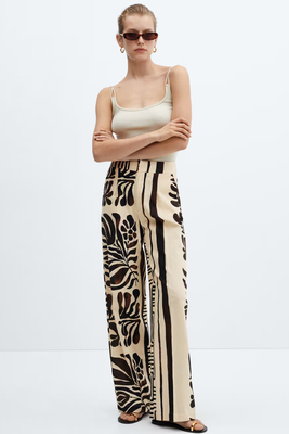 Printed Cotton Trousers from Mango