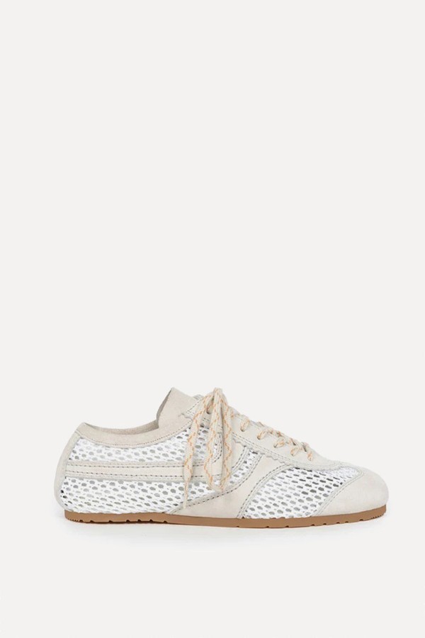 Suede-Trimmed Sneakers