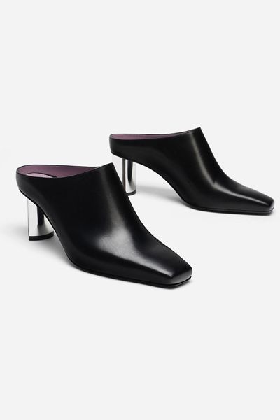 Black High-Heel Mules