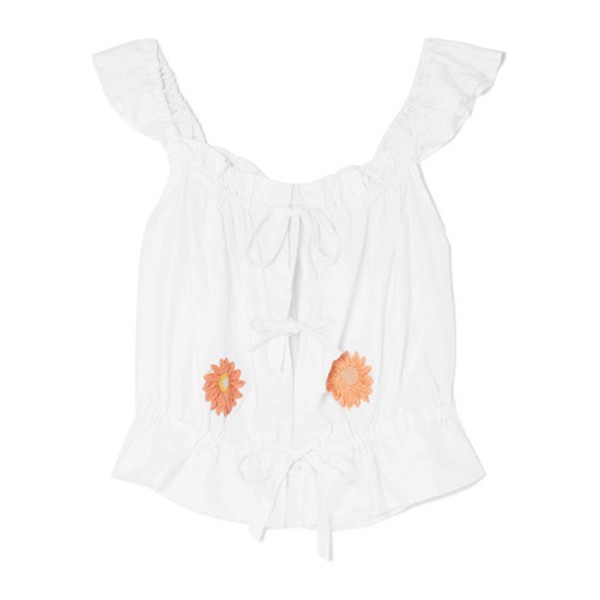 Embroidered Linen Top