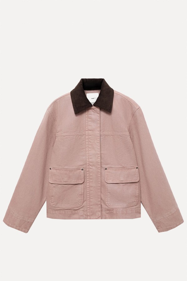 Corduroy Collar Denim Jacket from Mango