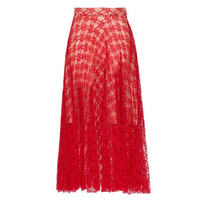 Pleated Lace Midi Skirt from Christopher Kane