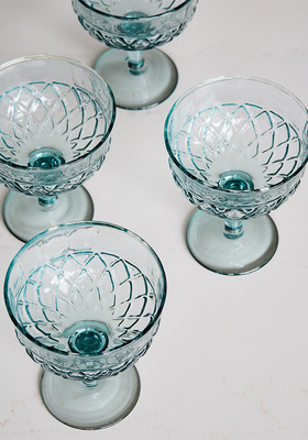 Karala Set Of Four Cut Glass Champagne Glasses, £44.95 | Rose & Grey