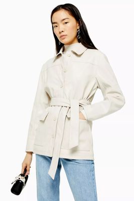 Faux Leather Tie Shacket, £49 | Topshop