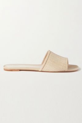 Raffia & Leather Slides from Porte & Paire
