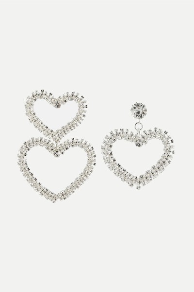 Embellished Asymmetric Heart Earrings from Magda Butrym