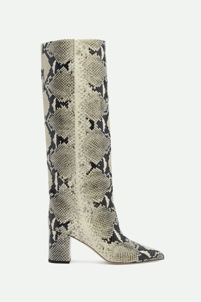 Anja 70 Python-Effect Leather Knee-High Boots from PARIS TEXAS