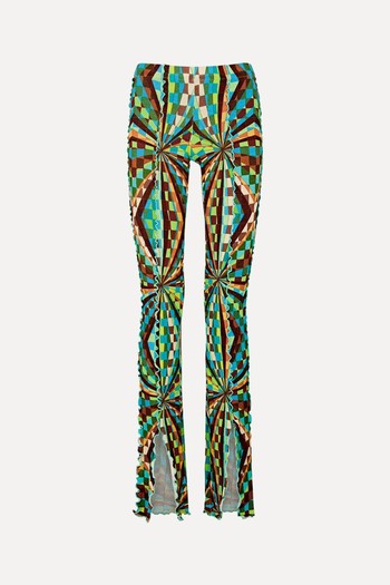 Mult Kaleidoscope Printed Knit Pants With Contrast Stitching from Siedrés