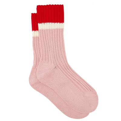 Striped Rib-Knitted Stretch-Cotton Socks from Prada