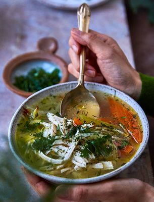 Chicken Soup For The Soul With Gram Dumplings