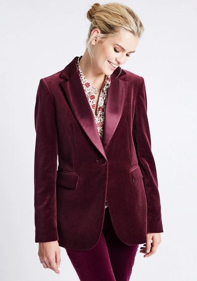 Single Breasted Velvet Blazer, £375