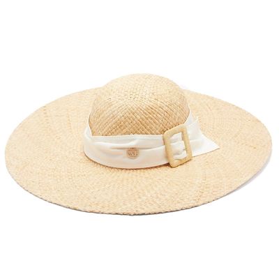 Blanche Ribbon-Trim Straw Hat from Maison Michel