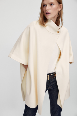 Cape With Button Details  from Massimo Dutti