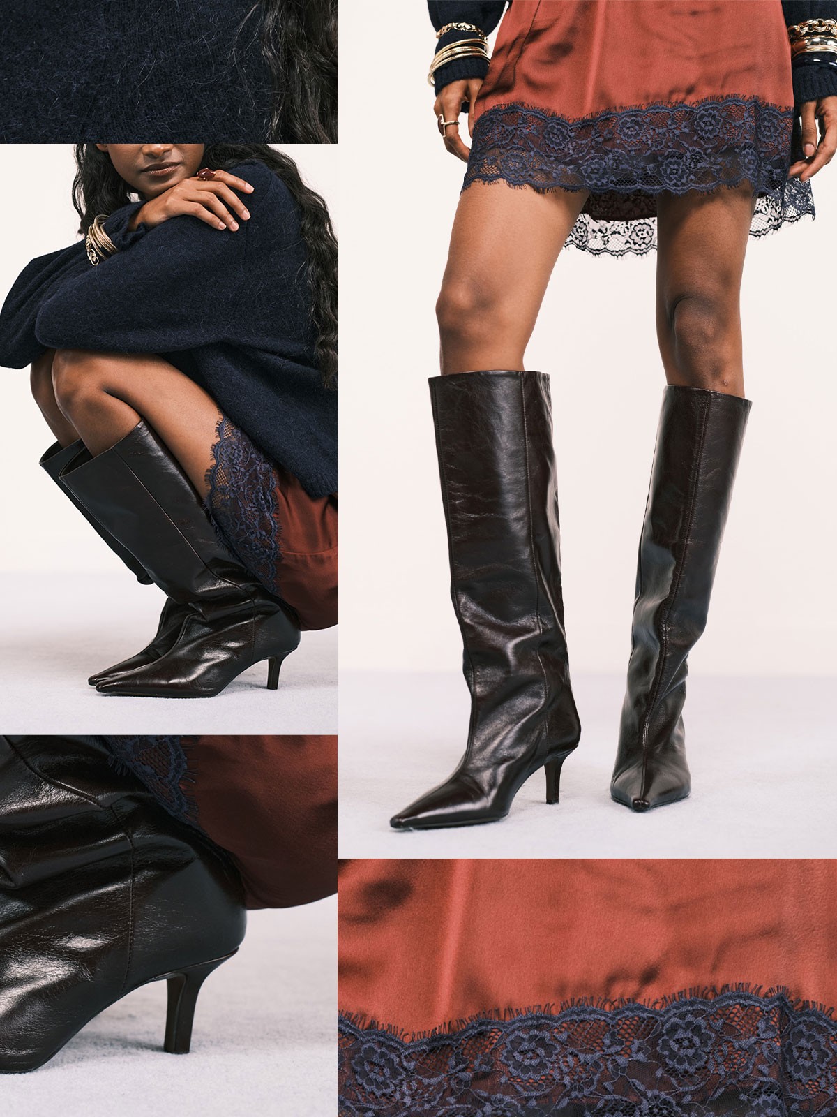 Cleoni Premium Leather Pull On Knee Boots from ASOS DESIGN
