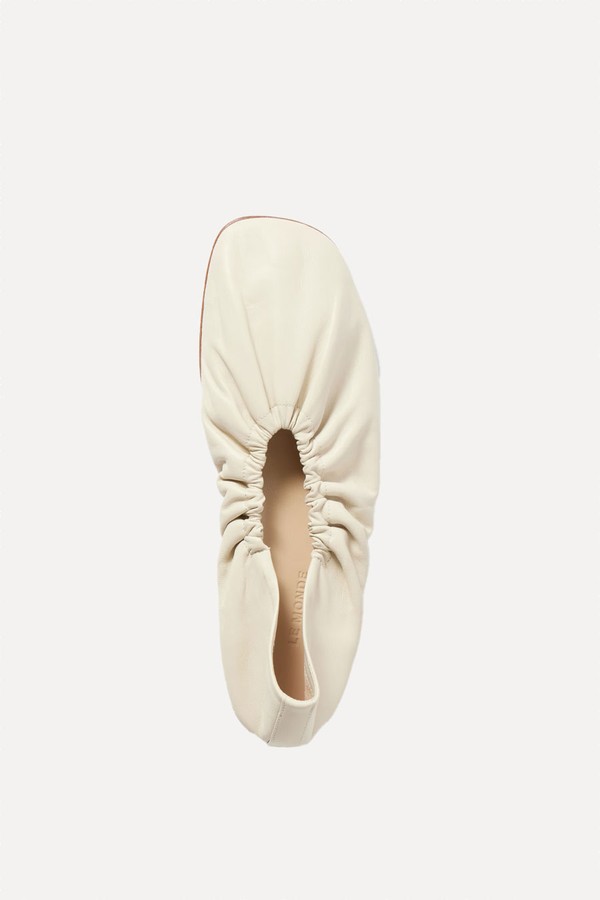Mica Gathered Leather Ballet Flats from Le Monde Beryl