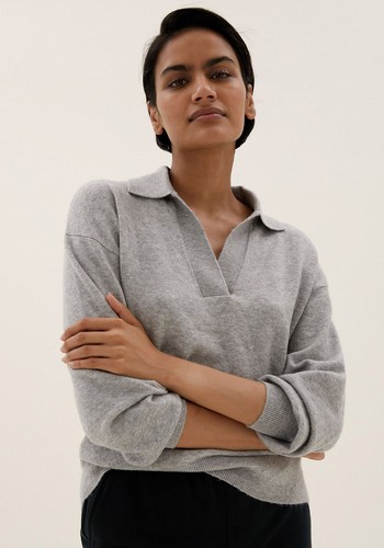 Collared Relaxed Jumper With Wool from Marks & Spencer