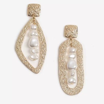 Asymmetric Textured Pearl Earrings from Topshop