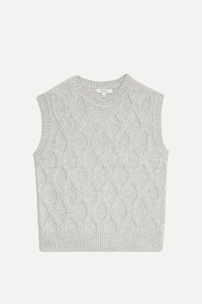 Cloud-Yarn Textured Knitted Vest from M&S