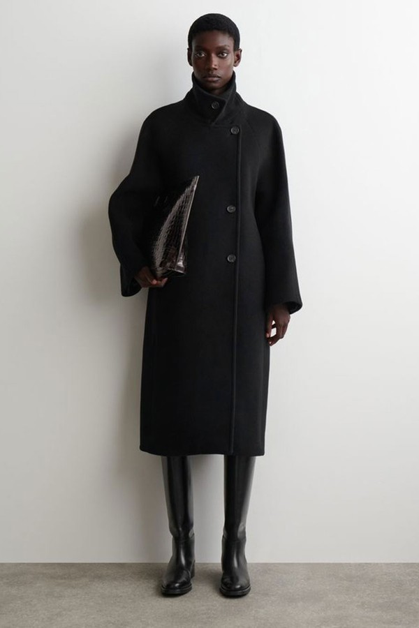Oversized Double-Breasted Wool Long Coat from  COS