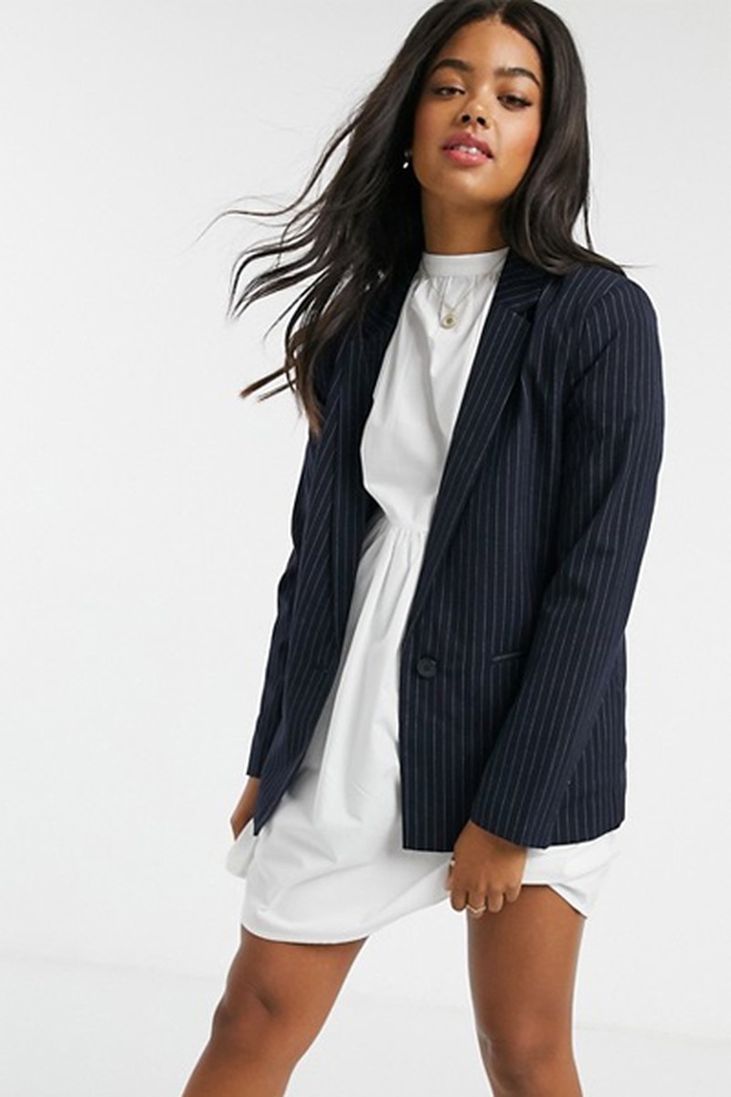 Blazer In Navy Pinstripe from Pimkie