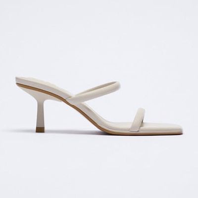 Strappy Heeled Leather Sandals from Zara