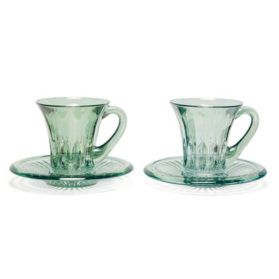 Set Of Two Glass Espresso Cups & Saucers from Luisa Beccaria