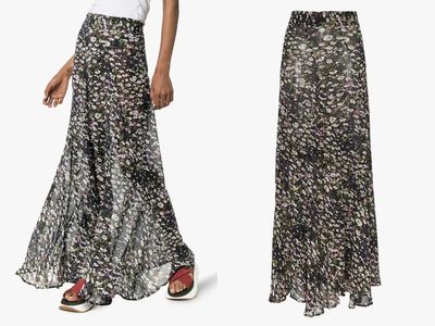 Floral Print Frilled Hem Maxi Skirt from Ganni