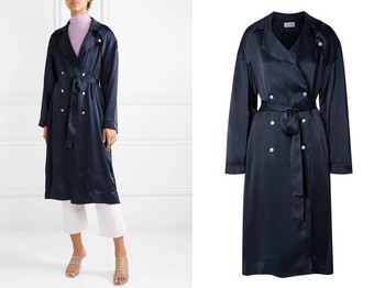 Silk-Satin Trench Coat from Mansur Gavriel