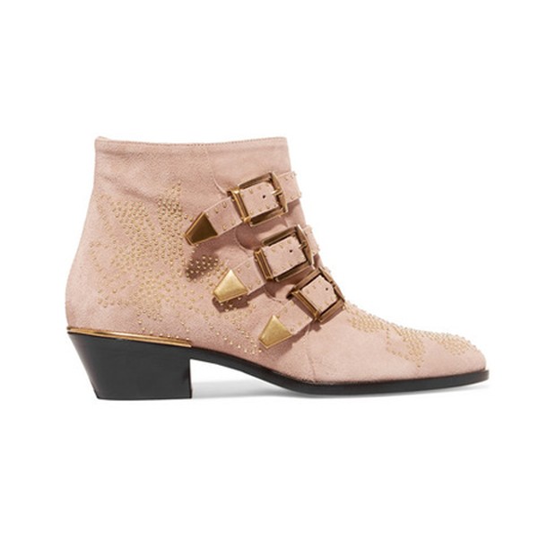 Susanna Studded Suede Ankle Boots from Chloé