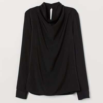 Blouse With A Draped Collar