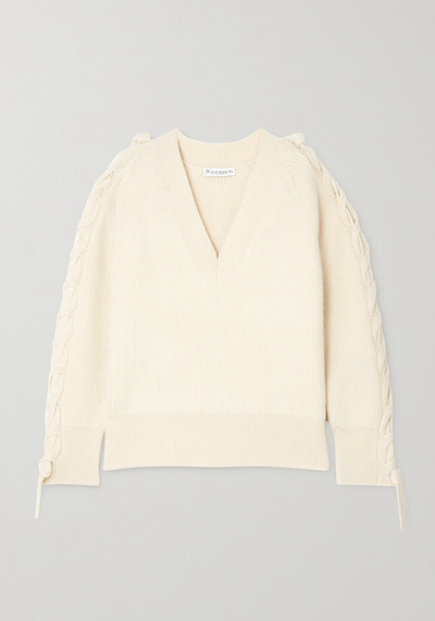 Cable-Knit Ribbed Alpaca And Yak Wool-Blend Sweater from JW Anderson