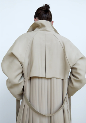Trench Coat With Pleated Back